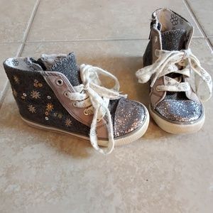 Girls silver glitter shoes size 11